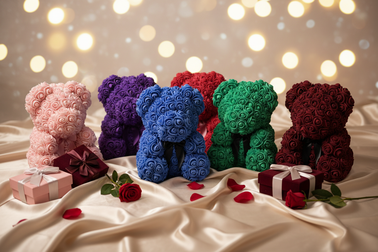 Hero banner z misiami z róż bez tekstu