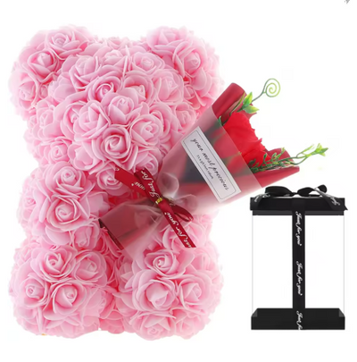 Miś z Róż Różowy - Walentynkowy Prezent