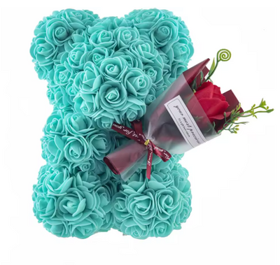 Miś z Róż Zielony - Walentynkowy Prezent